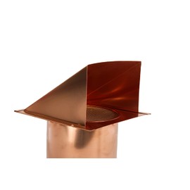 FAMCO Copper Hooded Wall Vent with Screen, Used for Air Intake, Air Supply or Exhaust Applications