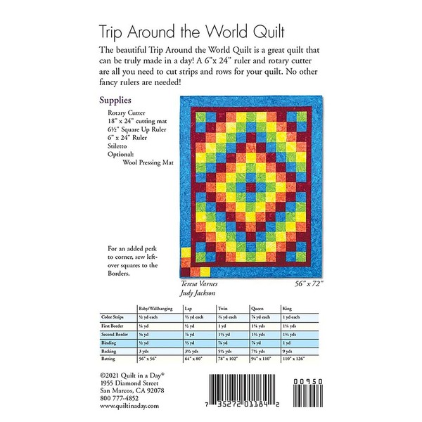 Quilt in a Day Trip Aournd The World Quilt Pattern