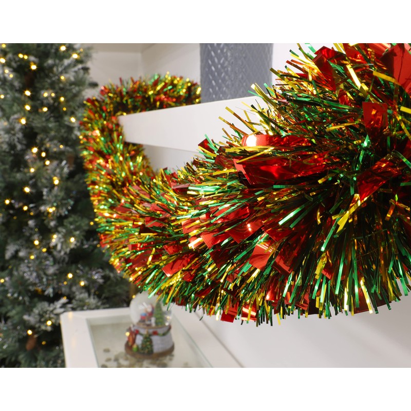 Christmas Concepts® Red/Green/Gold Chunky/Fine Christmas Tinsel - 4 Metre -
