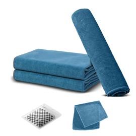 BARDATS Car Wash Towel, Microfiber Cloth, Thin, Super Absorbent, Quick Drying, Cleaning Cloth, Car Wash Supplies, Glass Car Interior Cleaning, 13.8 x 29.5 inches (35 x 75 cm) (Emerald Blue)