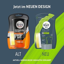 Veet for Men Dusch-Haarentfernungscreme Power Effect ‚Äì Schnelle & effektive Haarentfernung f√ºr M√§nner in nur 3-6 Minuten ‚Äì 5 x 150 ml Tube mit Schwamm