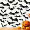 120Pcs Halloween Home Decor 3D Bats Halloween Window Stickers,4 Sizes