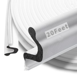 SILIENTWERK 20 Feet Kerf Door Weather Stripping Door Seal, Long Reach V-Shaped Door Seal Strip for Door Frame Door Weatherstripping Insulation Strip Door Soundproofing for Large Gap(White)