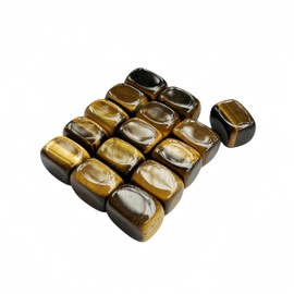Bacatgem - 15 bloques de regla de ojo de tigre de 0.75 pulgadas, cristales de reiki pulidos y piedra curativa para piedras preciosas de bricolaje, piedras pulidas, colección de roca, relleno de jarrón