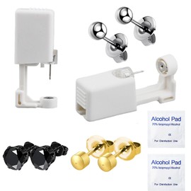 Orglace Ear Piercing Kit,Self Ear Piercing Gun Tools at Home,Stainless Steel Piercing Earrings Jewelry Stud Earrings for Men Women (281#-Silvery)