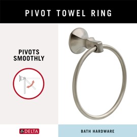 Delta Faucet 76446-SS Ashlyn Wall Mounted Towel Ring in Brilliance Stainless Steel, Bath Accessories