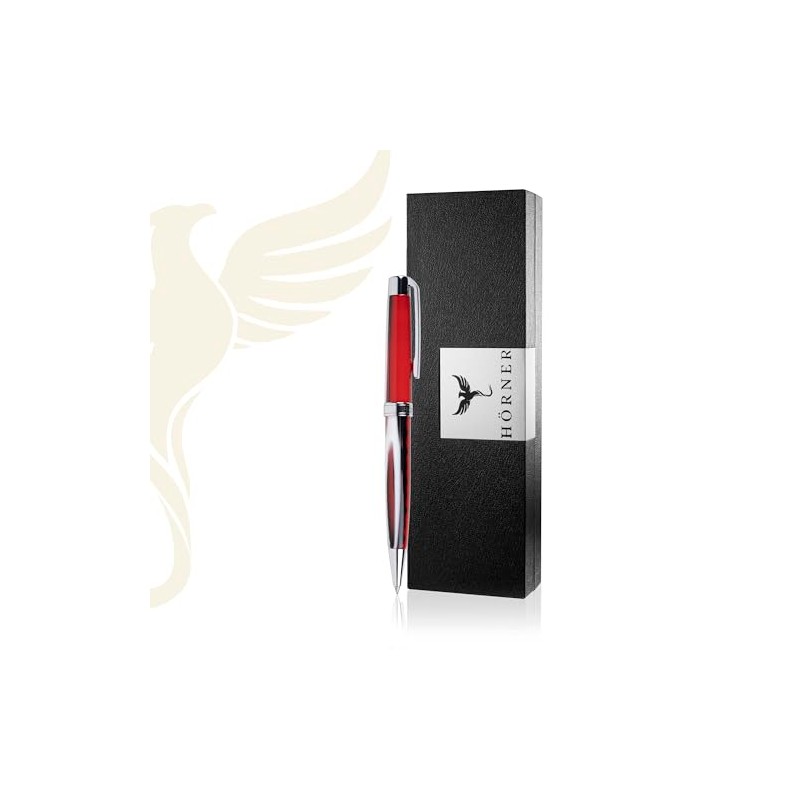 Hörner Vulcanus Ballpoint Pen, High-Quality Pen, Black, Red, White, Metal