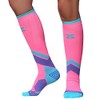 Zensah Pop Tech+ Compression Graduated Compression Socks, Coral/Mint/Purple, Small