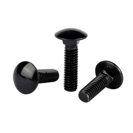 VAMUOEFL 3/8-16 x 1 Carriage Bolts Screws Black Finish, Round Head Square Neck, 304 Stainless Steel 18-8, UNC Full Machine Coarse Thread, 8Pcs