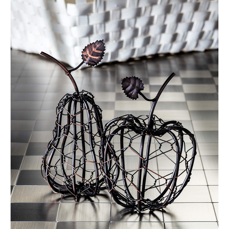 Abbott Collection Woven Pear with Leaf-6" H