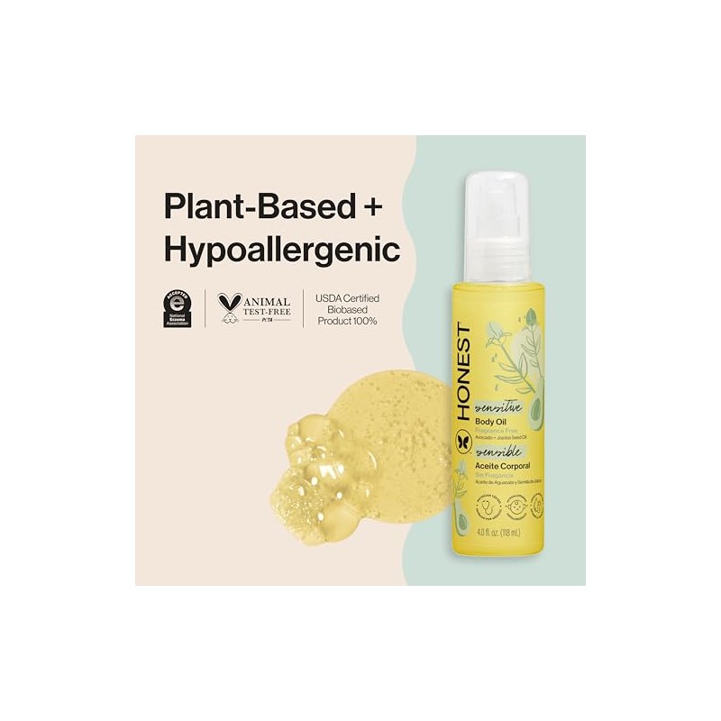 Honest Organic Body Oil, 4 Ounce