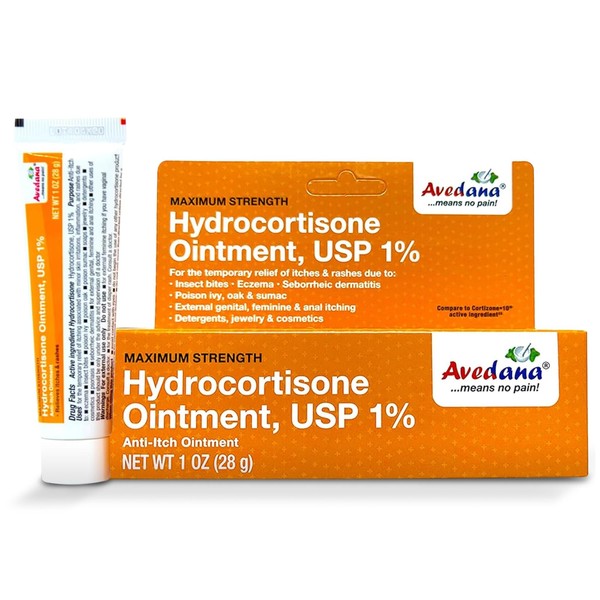 AVEDANA Hydrocortisone Ointment | 1oz Hydrocortisone Ointment with 1 Percent