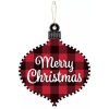 Craig Bachman Merry Christmas Ornament Sign, Red/Blk Buffalo Plaid, Onion