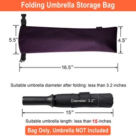 Cosmos 1 Pc Umbrella Bag Waterproof Travel Umbrellas Storage Pouches Wet Umbrella Cases Folding Umbrellas Sleeves Covers Portable Travel Umbrella Carry Bag for Home Outdoor (Purple Color)