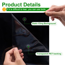 COCODE Black Aquarium Background Static Cling, 27.6"x11.8" Self Adhensive Fish Tank Background, Vinyl Aquarium Backdrop Sticker, Fish Tank Poster Aquarium Wallpaper Decorations