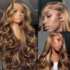 Ombre Balayage Honey Blonde Highlight Wig Human Hair, Body Wave