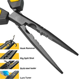 Viganoc 9-inch Fishing Pliers with Rust-resistant Teflon Coating, Fresh/Sea Fishing Tools, Comfortable Grip Fishing Gear for Fishing Trips