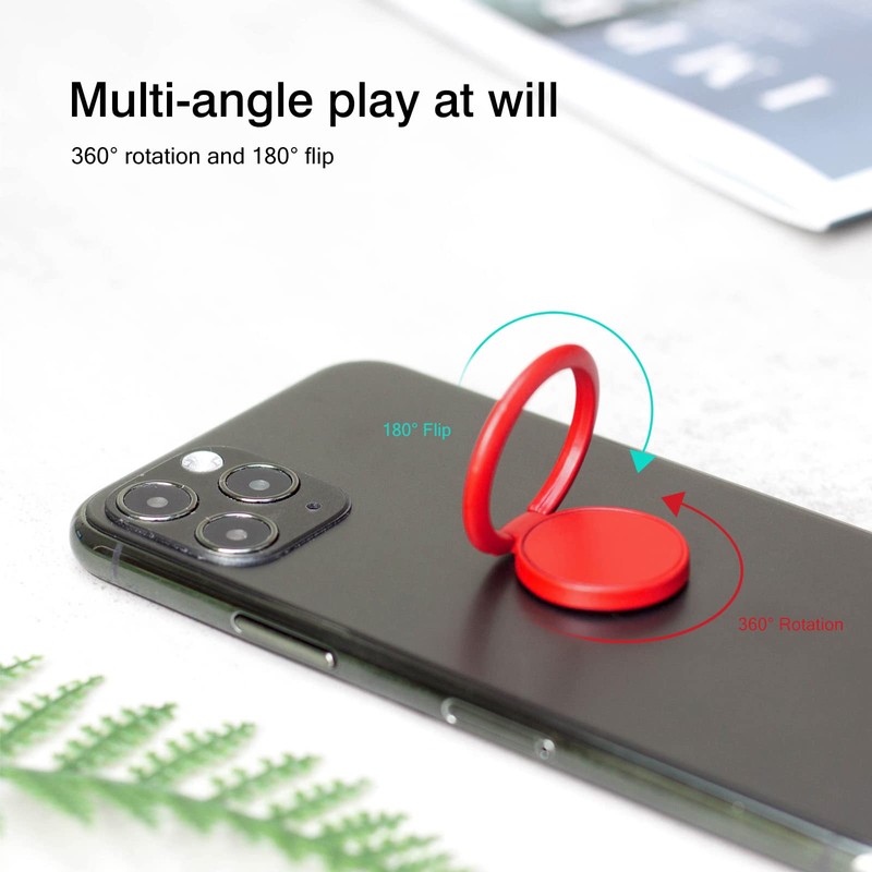 [2 Pack] Matte Finish Round Ultra-thin Cell Phone Ring Holder