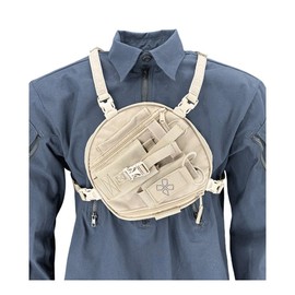 COAXSHER RP-1 Switch Radio Chest Harness for 2 Way Radio & Electronics | Search and Rescue, Ski Patrol, Emergency Response - Desert Tan