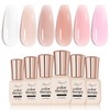 SHOYUM Nude Pink Gel Nail Polish Set- 6 Colors Sheer