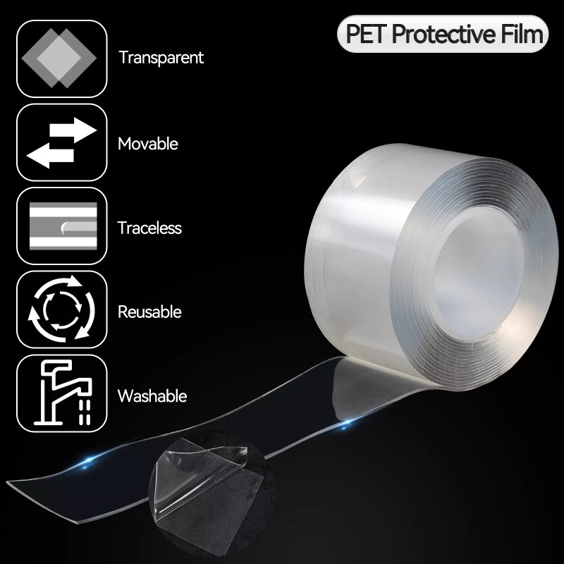 Unbranded Strong Double Sided Tape Nano Transparent Traceless Washable Invisible