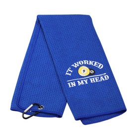 MEIKIUP Billiards Billiard Cue Towel 8-Ball Pool Cue Clean Towel Billiard Pool Player Gift Embroidered Billiards Towel It Worked in My Head (Worked in My Head)