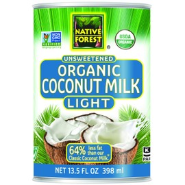 Native Forest Organic Light Coconut Milk Reduced Fat, 13.5 Ounce Cans (Pack of 12), Packaging may vary