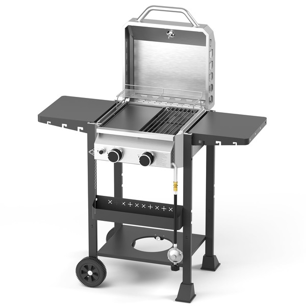 Electactic Propane Gas BBQ Grill 2-Burner Barbecue Grills with Cast