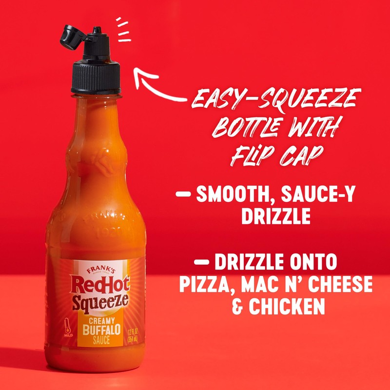 Frank's RedHot Squeeze Creamy Buffalo Sauce, 12 fl oz (Pack