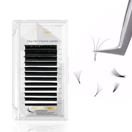 Costory Eyelash Extensions Volume Russe Cluster 2D 3D 4D 5D 6D 20D Easy Fan Lashes Supplies Soft Natural Light Auto Fans Rapid Blooming Russian Lash Extension Black(Thickness 0.07mm C Curl 10mm)