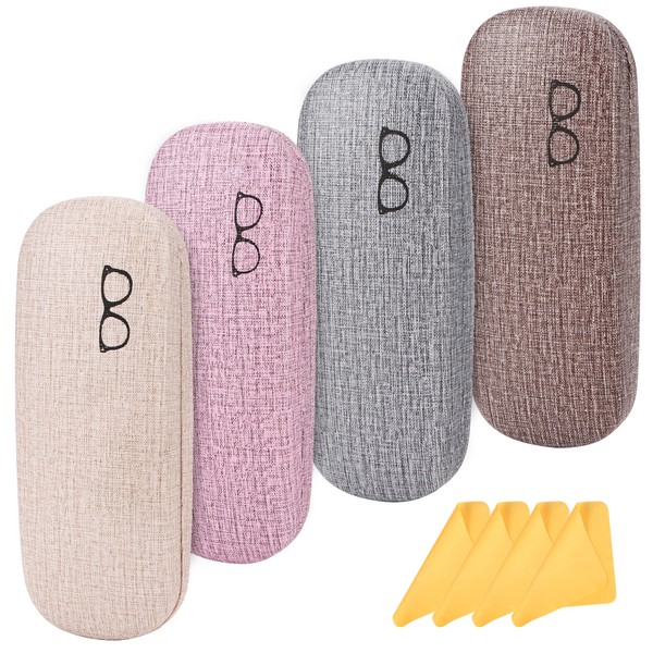 TYSM-CC Glasses Case Hard Shell 4 Pieces Protective Case for