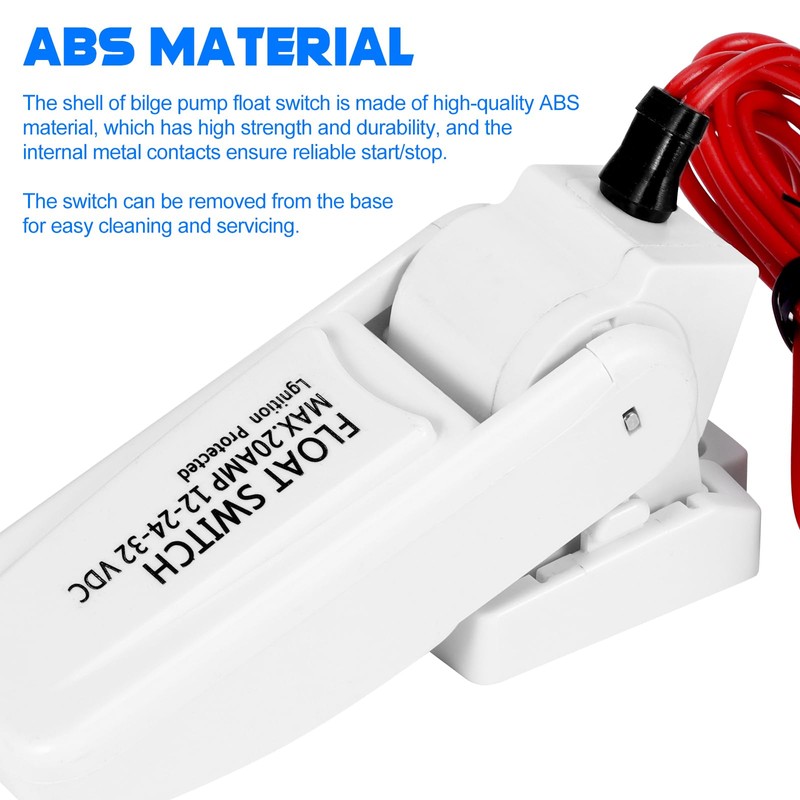 Boat Bilge Pump Float Switch, 12V 24V 32V Automatic Controller