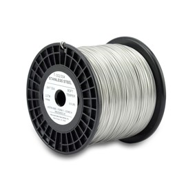 Lock Wire, T302/304 Stainless, NASM20995, MS20995C, ASTM A580 Cond A, AMS5697, .041 in (1.04 mm), 5 lb (2.26 kg) Spool, Approx. 1,105 ft (336 m)
