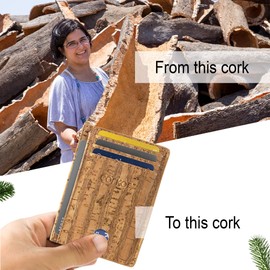 Corkor Cork Front Pocket Wallet – Cork Wallet - Vegan Leather – Cruelty Free - Eco Friendly Zebra