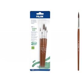 Blister Pack of 5 Round Brushes (Goat Hair and Synthetic) Series 101 No. 0.4, 6, 8 and 12