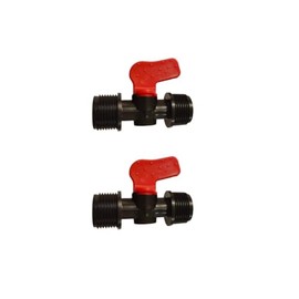 Shut-off Valve Ball Valve PP Connector for Drip Hose PN6 Clamp Fitting Valve AG 3/4 x AG 3/4 Pack of 2