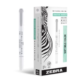 Zebra Pen Mildliner Double Ended Highlighter Marker Set, Broad and Fine Point Tips, Mild Gray Ink, 12-Pack