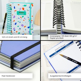 Spiral Bound Budget Planner - Household Book & Financial Planner for Income, Expenses & Savings Goals | Includes Pen - Save My Money (Pink/White)