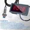 4-stellige Digitale LED-Tachometer, Drehzahlgeschwindigkeitsmesser mit Hall-Näherungssensor, NPN/PNP-Eingang, Rot/Blau-Display, 10-9999RPM-Bereich (Rot)