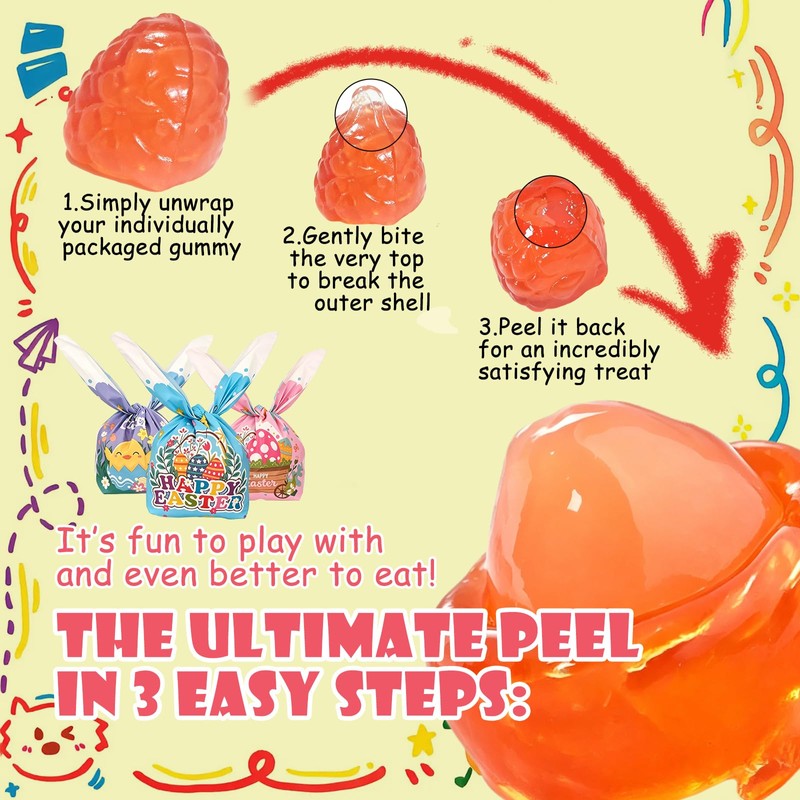 72 PCS Fruit Peelable Gummy Candy