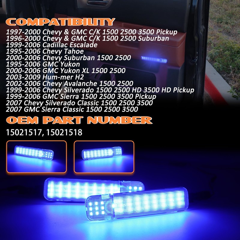 AreLokpri LED Interior Door Panel Light Compatible for 1997-2007 C-hevy
