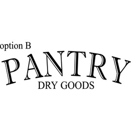 Pantry Dry Goods Vinyl Door or Wall Decal (Option B, Black)