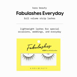 KARA BEAUTY 3D Faux Mink Strip Lashes – Reusable Style A108 False Eyelashes Up to 20 Wears – Lightweight, Beginner-Friendly Eye Lashes for Special Occasion, Wedding, Prom – For Everyday, Natural Glam