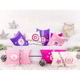 Papierdrachen DIY Advent calendar - with washi tape and number stickers - 24 padded cardboard boxes - unicorn design