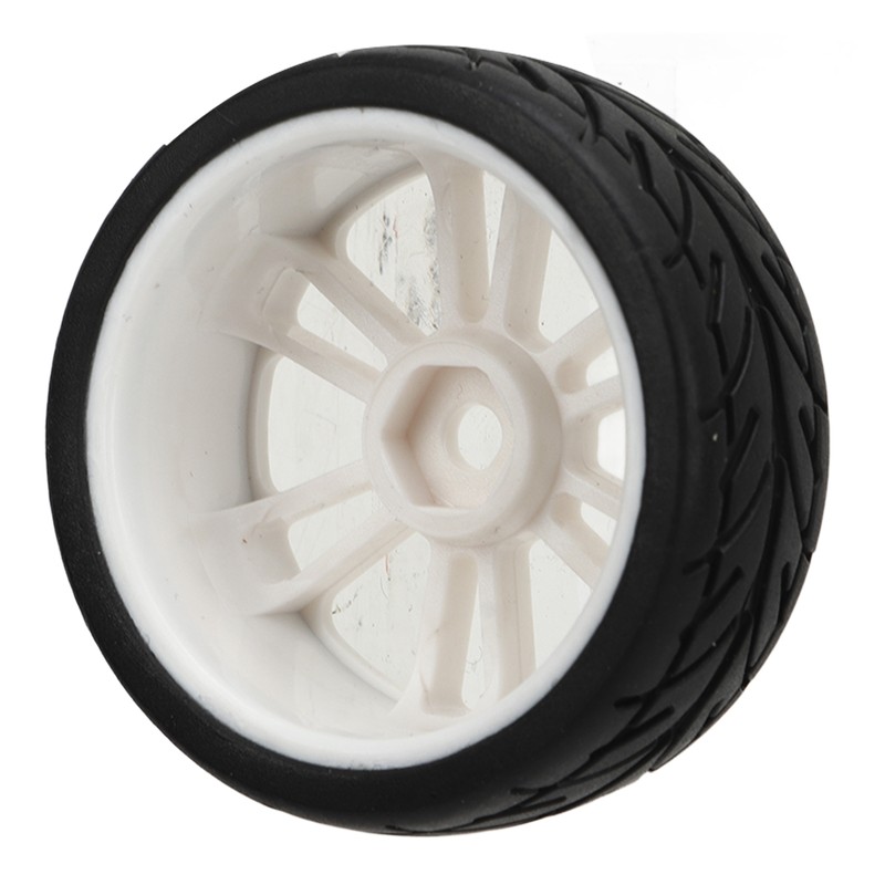 2PCS RC Racing Tire Plastic Wheel Hub and Rubber Tire
