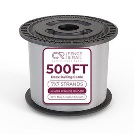CHR 500 ft 1/8" T316 Stainless Steel Cable Railing 7x7 Strands Indoor Outdoor Wire Rope for Deck Railing, Aircraft Cable, Cable Railing Kit, Stainless Steel Cable, Steel Wire for Cable Railing System
