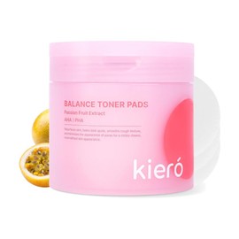 KIERO - Toner Pads, Almohadillas tónicas coreanas con AHA, PHA y extracto de maracuyá, hidratantes y suaves para equilibrar la piel, pads coreanos veganos para uso diario, 60 unidades