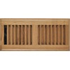 Floor Register, Oak Louvered Hardwood, 4 x 12-In.