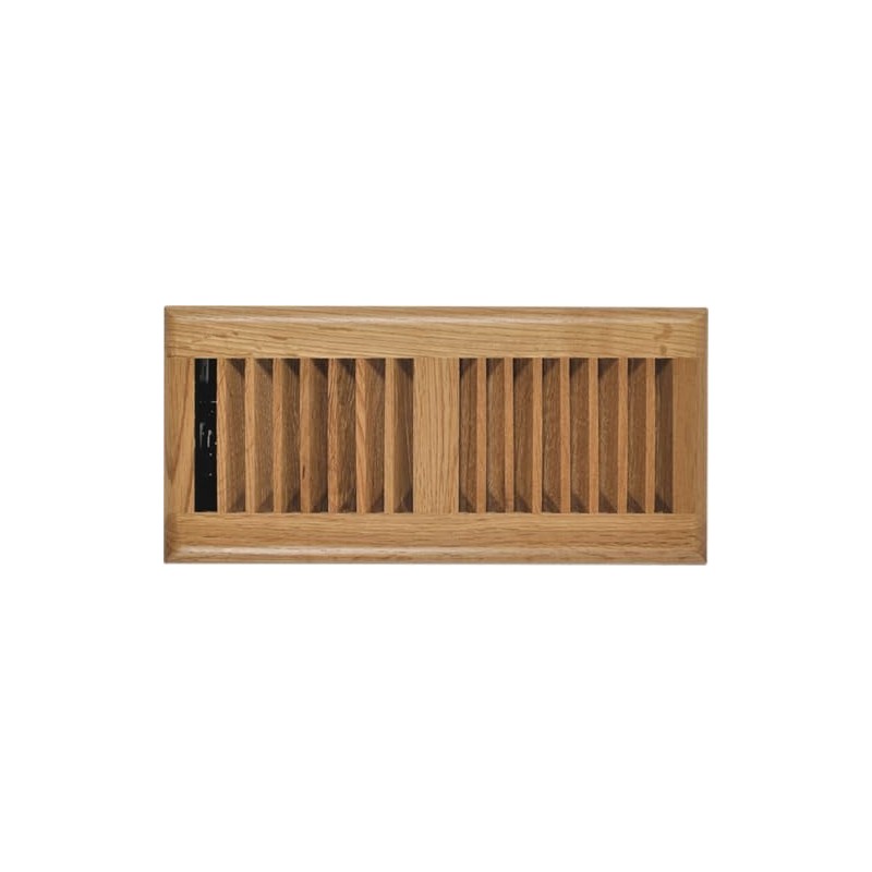 Floor Register, Oak Louvered Hardwood, 4 x 12-In.