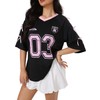 Verdusa Women's Bow Tie Oversized Jersey Shirts Hip Hop V